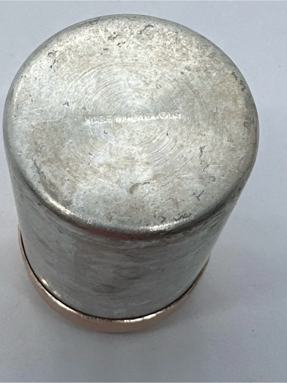 Vintage Spun  Aluminum Salt and Pepper Shakers with Copper-tone Lids Hong Kong